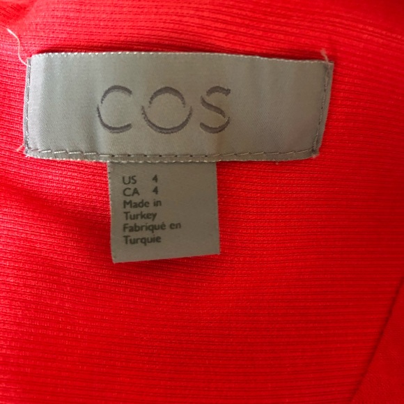 COS Women's Red Dress With Cocoon skirt CORAL - 4 - Picture 13 of 15